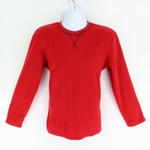 Chaps Sleepwear Pajama Top Mens Sz S Red 100% Polyester‎ Long Sleeve Fleece Soft